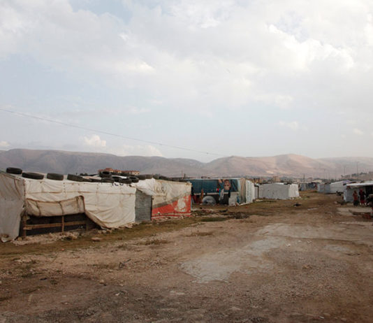 Un campamento de refugiados sirios instalado en el vecino Líbano