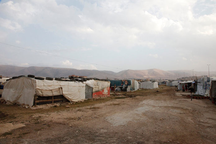 Un campamento de refugiados sirios instalado en el vecino Líbano