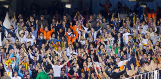 Los seguidores del conjunto che organizaron una Globotá para apoyar a los suyos frente al RCD Espanyol