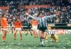Mario Alberto Kempes festejando uno de los goles de Argentina en la final de la Copa Mundial 1978.