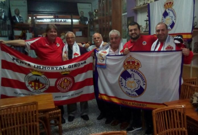diariodeaficionesunidas aficionados del girona fc y del real madrid se juntan antes de un partido historico