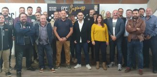 Miembros de la Junta Directiva de la Peña FC Cartagena y el FCC Business